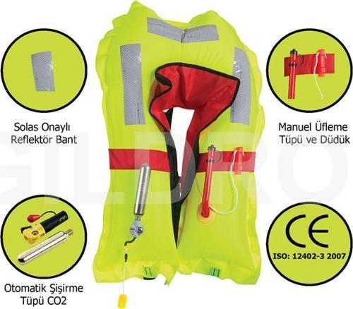 Çocuk Can Yeleği Gdr 155 C 150 Newton Otomatik Şişme - Tek Ebat