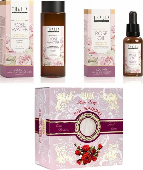 Canlandırıcı Etkili Geleneksel Gül Yağı 30Ml + Gül Suyu 250Ml + Gül Sabunu 150Gr
