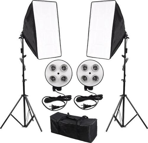 Cazipshop 4 Duylu 50x70 Softbox Sürekli Işık Seti Video Youtube