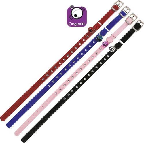 Karlıe Kadife Taşlı Kedi Boyun Tasma 30cm-10mm