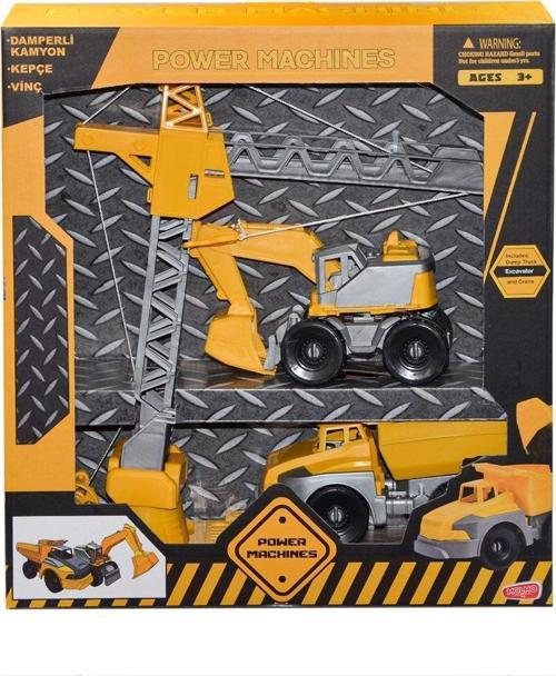 ML447 Power Machines Vinç, Damperli Kamyon ve Kepçe İnşaat Seti -Molmo