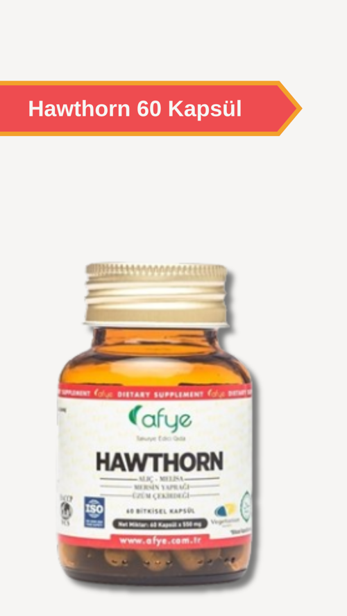  Afye Hawthorne 60 Kapsül  (Alıç , Melisa, Mersin ve Grape seed Ekstrat)