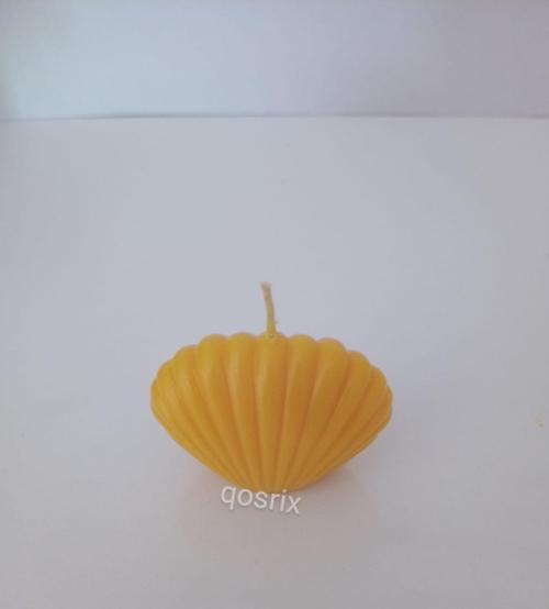 Sarı Mini İstiridye Deniz Kabuğu 1. Kalite Doğal Kokulu Mum Dekoratif 1 Adet