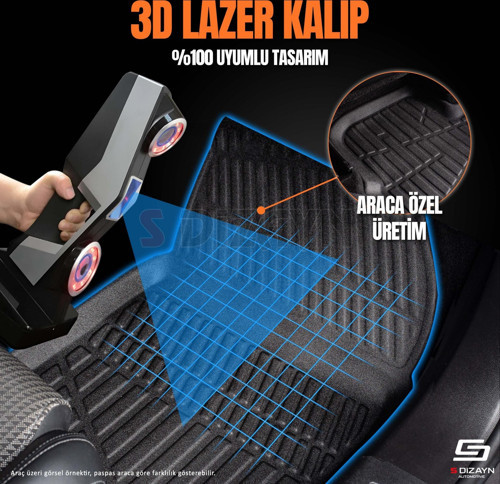 Dacia Duster 4X4 3D Pro Havuzlu Paspas 2018-2022 A+ Kalite