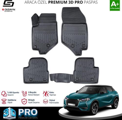 DS DS3 Crossback 3D Pro Havuzlu Paspas 2018 Üzeri A+ Kalite