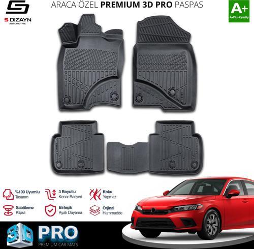 Honda Civic 3D Pro Havuzlu Paspas 2021 Üzeri A+ Kalite