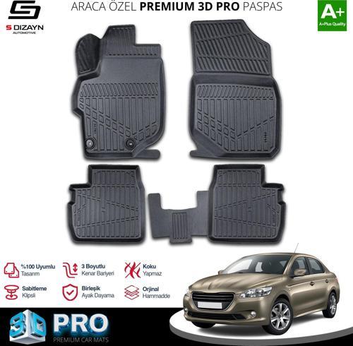 Peugeot 301 3D Pro Havuzlu Paspas 2013 Üzeri A+ Kalite