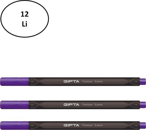 Gıpta Fineliner Kalem 0,4 Mm Karton Kutu Üçgen Mor 12'Li