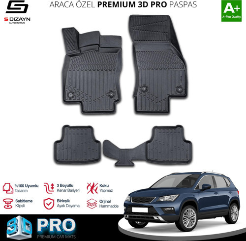 Seat Ateca 3D Pro Havuzlu Paspas 2017-2020 A+ Kalite