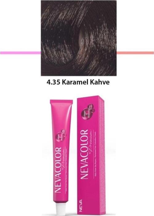 Mbb E-Ticaret Premium 4.35 Karamel Kahve - Kalıcı Krem Saç Boyası 2 X 50 G Tüp