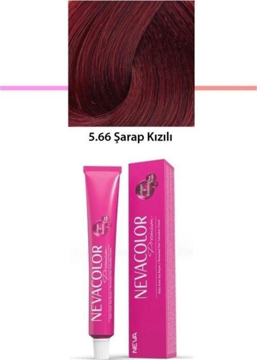 Mbb E-Ticaret Premium 5.66 Şarap Kızılı - Kalıcı Krem Saç Boyası 2 X 50 G Tüp