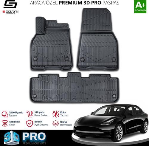 Tesla Model Y 3D Pro Havuzlu Paspas 2020 Üzeri A+ Kalite