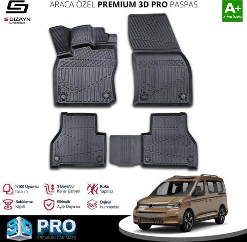 VW Caddy 3D Pro Havuzlu Paspas 2020 Üzeri A+ Kalite