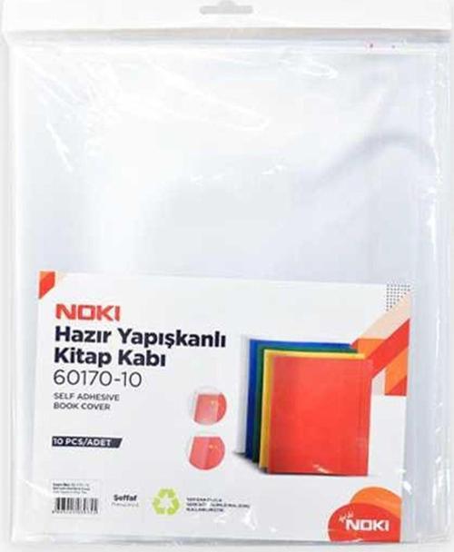 Noki 60170-10 Hazır Yapışkanlı Kitap Kabı 10'Lu Şeffaf