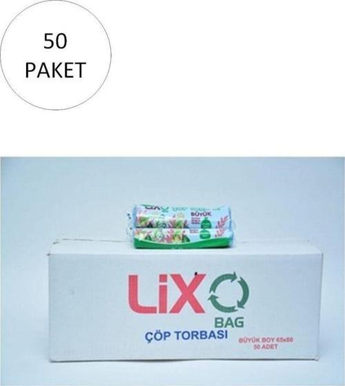 Çöp Torbası 65 X 80 Cm 10 Lu Rulo X 50 Paket = 500 Adet (Mavi)-Büyük Boy