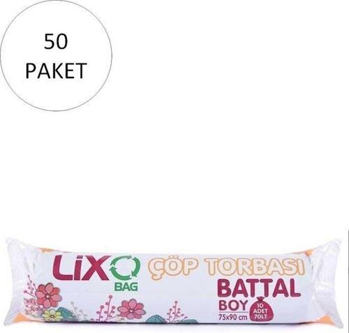 Çöp Torbası 75 X 90 Cm 10 Lu Rulo X 50 Paket = 500 Adet (Mavi)-Battal Boy