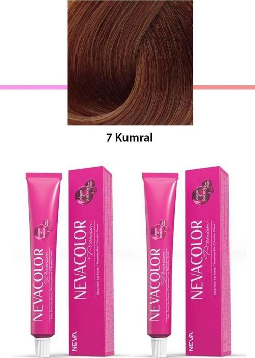 Mbb E-Ticaret 2 Li Set Premium 7 Kumral - Kalıcı Krem Saç Boyası 2 X 50 G Tüp