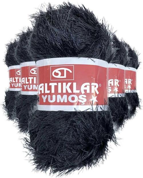5 Adet Yumoş Sakallı El Örgü Ipi Yünü Siyah - Fsk3423-5215