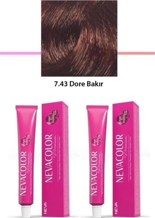 Mbb E-Ticaret 2 Li Set Premium 7.43 Dore Bakır - Kalıcı Krem Saç Boyası 2 X 50 G Tüp