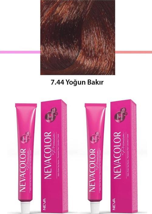 Mbb E-Ticaret 2 Li Set Premium 7.44 Yoğun Bakır - Kalıcı Krem Saç Boyası 2 X 50 G Tüp