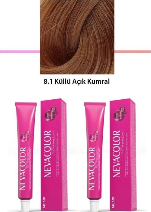 Mbb E-Ticaret 2 Li Set Premium 8.1 Küllü Açık Kumral - Kalıcı Krem Saç Boyası 2 X 50 G Tüp