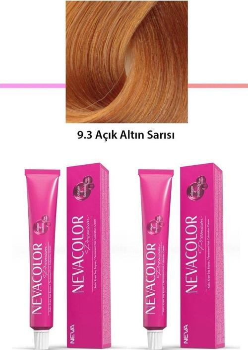 Mbb E-Ticaret 2 Li Set Premium 9.3 Açık Altın Sarısı - Kalıcı Krem Saç Boyası 2 X 50 G Tüp