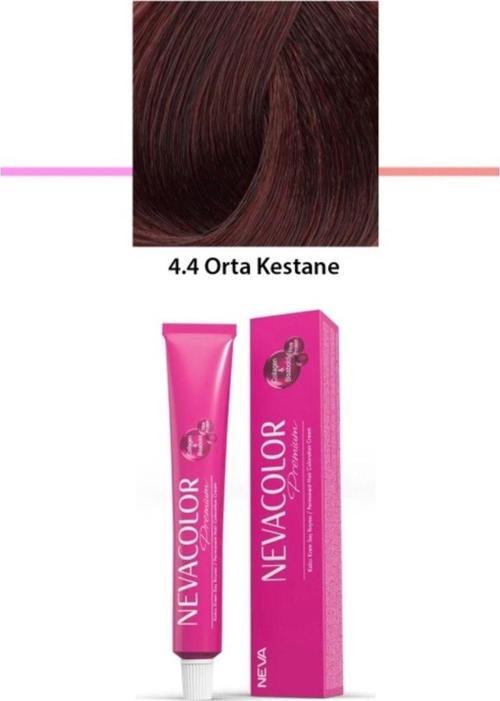 Mbb E-Ticaret Premium 4.4 Orta Kestane - Kalıcı Krem Saç Boyası 2 X 50 G Tüp