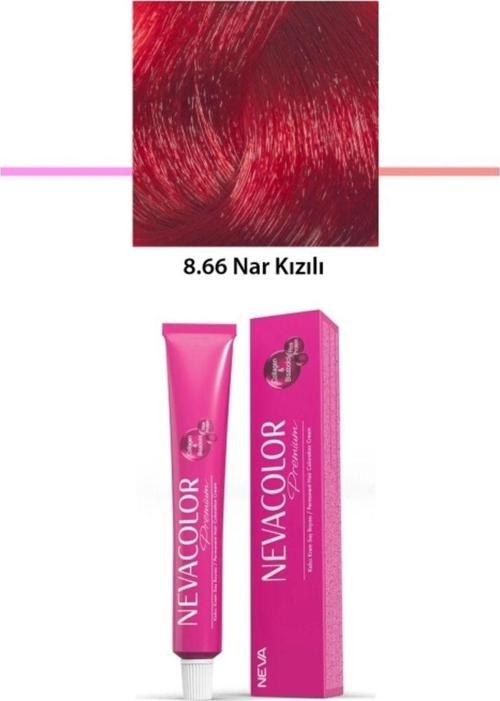 Mbb E-Ticaret Premium 8.66 Nar Kızılı - Kalıcı Krem Saç Boyası 2 X 50 G Tüp