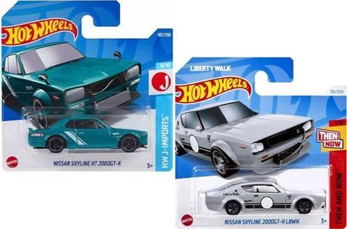 2 Araç Set Nissan Skyline 2000GT-R Lbwk & HT 2000GT-X (1/64)