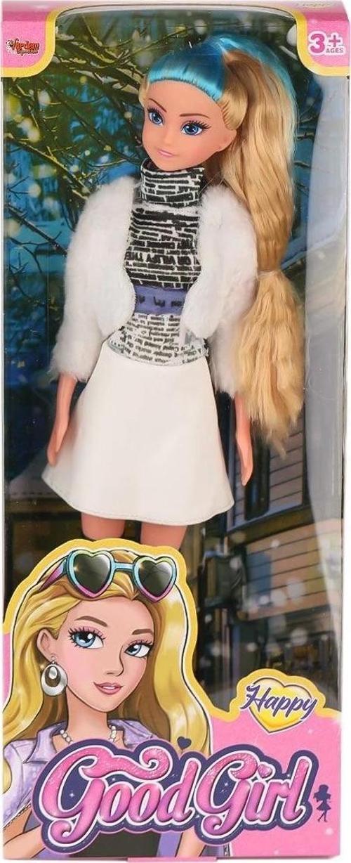 WG-115521  Ceketli Çizmeli Renkli Saçlı Bebek 29 cm -Vardem Oyuncak