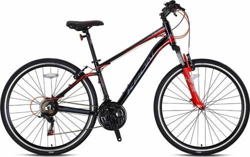 TX100 28 Jant Trekking 16 Kadro 21 Vites V-Fren Şehir Bisikleti Siyah Kırmızı