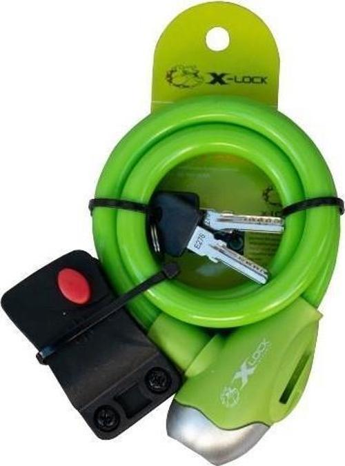 Xbyc TY 561 Anahtarlı Çelik Halat Kilit 8x1300 mm Bisiklet Kilidi Yeşil