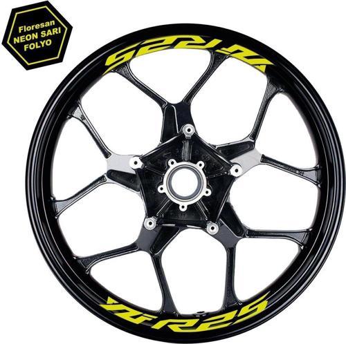 Yamaha Yzf R25 Yazılı 8Li Jant İçi Yazı Sticker Etiket Neon Sarı