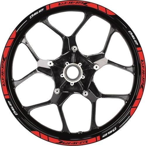 Bajaj Dominar 250 Baskılı Jant Dışı Şerit Motosiklet Sticker Etiket Modeli Kırmızı