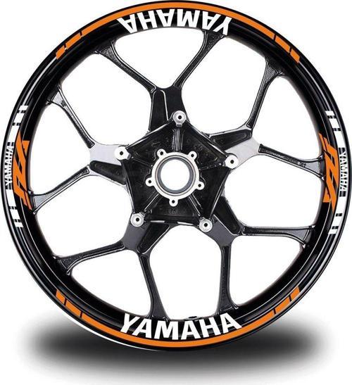 Yamaha YZF Yazılı Neon Turuncu Takım Jant Sticker Modeli