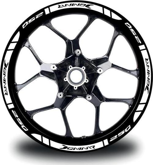 Bajaj Dominar 250 Beyaz Dış Jant Şeridi Motosiklet Sticker Etiket Modeli Beyaz