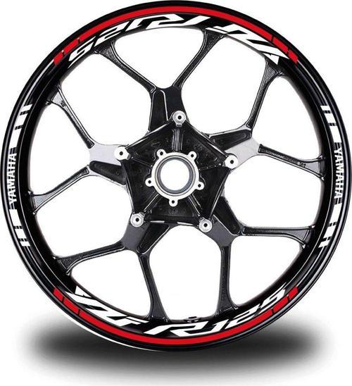 Kırmızı Yamaha YZF R125 Takım Jant Sticker Etiket