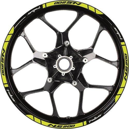Bajaj Pulsar NS200 Baskılı Jant Dışı Şerit Motosiklet Sticker Etiket Modeli Sarı