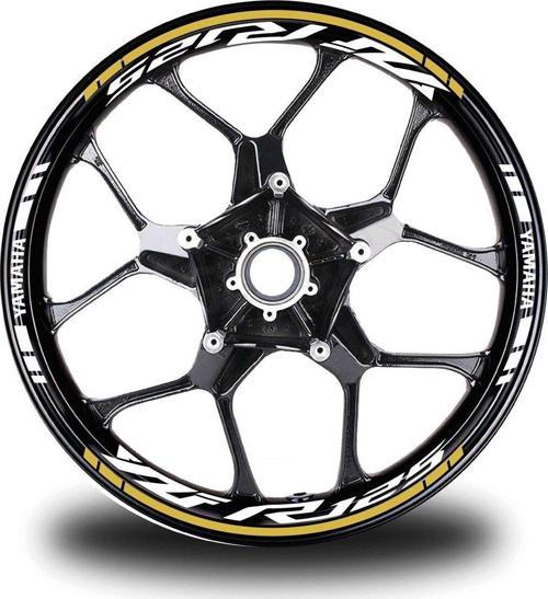 Koyu Sarı Yamaha YZF R125 Takım Jant Sticker Etiket