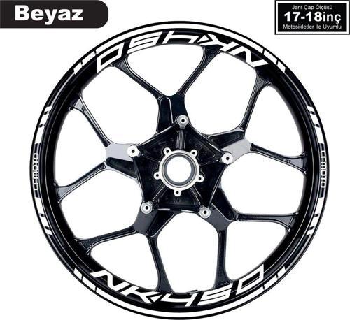 Beyaz CFMOTO 450NK Motosiklet Jant Sticker Etiket Modeli İç & Dış Takım