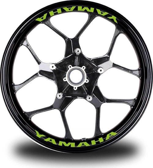 Neon Sarı Yamaha Yazılı 8Li Jant İçi Yazı Sticker Etiket
