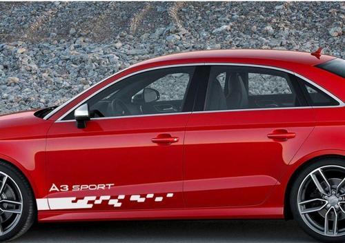 Audi A3 Sport Yazılı Yan Kapı Şerit Sticker Etiket Modeli