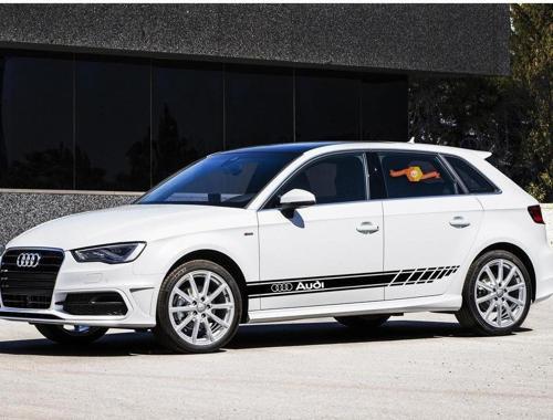 Audi Yan Kapı Kesikli Şerit Sticker Etiket Modeli