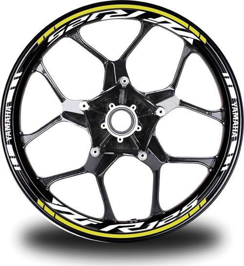 Sarı Yamaha YZF R125 Takım Jant Sticker Etiket