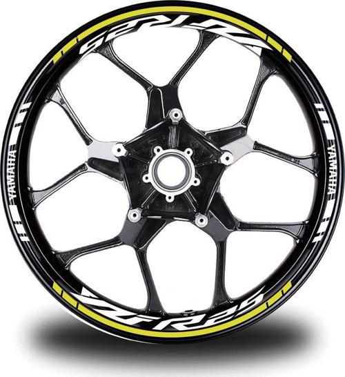 Sarı Yamaha YZF R25 Takım Jant Sticker Etiket