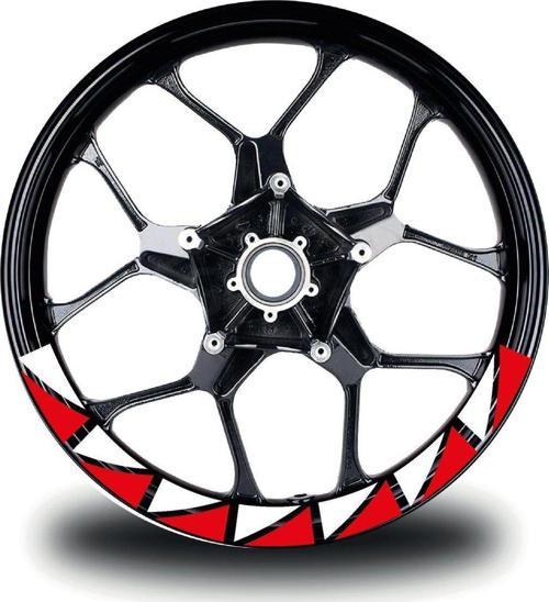 CFMOTO 450SR Jant Sticker Yarım Daire İç & Dış Üçgen Kaplama Etiket Modeli Kırmızı -
