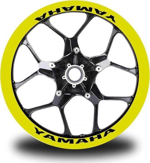 Siyah Yamaha Yazılı 8Li Jant İçi Yazı Sticker Etiket