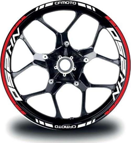 CFMOTO NK250 Jant Sticker İç & Dış Takım Etiket Modeli Kırmızı - Beyaz