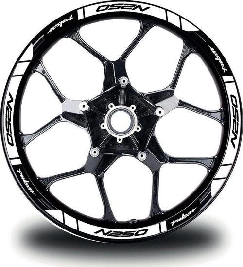 Bajaj N250 Jant Sticker Baskılı Beyaz Etiket Modeli