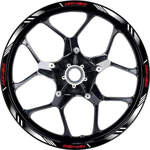 CFMOTO NK450 Sticker Jant Dışı Şerit Baskılı Kırmızı Beyaz Model